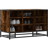 vidaXL Klop za čevlje dimljen hrast 84x40x53,5 cm inž. les in kovina, (22013715) | Shoptok.si