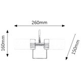 Rabalux betty zidna lampa led 2x4W, hrom, IP44 kupatilska rasveta | Eponuda.com