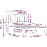  Posteljni okvir z oblazinjenim vzglavjem Svetlo siva, (5000101737) | Shoptok.si