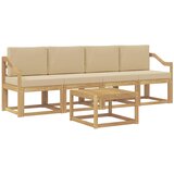 vidaXL Zunanja garnitura za sedenje z blazino 5 pcs Bela in bež, (5000281884) | Shoptok.si
