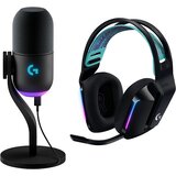 Logitech G komplet brezžičnih igralnih slušalk G733 Lightspeed in žičnega mikrofona Yeti GX črne barve Cene