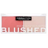 Revolution Relove colour play blushed duo blush & highlighter set ličil 5,8 g odtenek cute za ženske