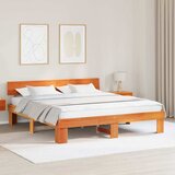  Krevetna konstrukcija s uzglavljem Vosak smeđa 200 x 200 cm | Eponuda.com