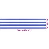 Balkonski zastor plavo-bijeli 90 x 500 cm HDPE | shoptok.hr