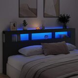 LED uzglavlje crno 220x18,5x103,5 cm konstruirano drvo | shoptok.hr