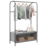 vidaXL Stojalo za oblačila s policami Siva sonoma 100x44x160 cm | Shoptok.si