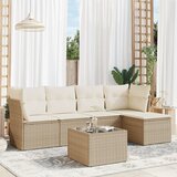 vidaXL 6-dijelni set vrtnih sofa s jastucima bež od poliratana | shoptok.hr