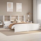 vidaXL Knjižna postelja brez vzmetnice bela 180x200 cm trdna borovina | Shoptok.si