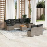 vidaXL 10-dijelni set vrtnih sofa od poliratana s jastucima sivi | shoptok.hr