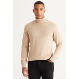 ALTINYILDIZ CLASSICS Men's Beige Melange Standard Fit Normal Cut Full Turtleneck Cotton Knitwear Sweater. Cene