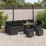 vidaXL 10-dijelni set vrtnih sofa s jastučićima crni poli ratan akacija, 2-sjedna vrtna sofa s jastučićima crni poli ratan, 3-dijelni set vrtne blagovaonice s jastučićima crni poli ratan akacija Cijene