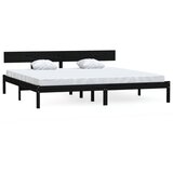  Okvir za krevet od borovine crni 180 x 200 cm bračni | shoptok.hr