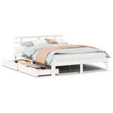 vidaXL Okvir kreveta s ladicama bez madraca bijeli 120x190 cm | shoptok.hr