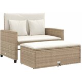  Vrtni dvosjed s jastucima bež od poliratana Beige and cream | Shoptok.si