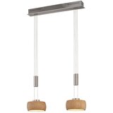 Fischer & Honsel LED viseća svjetiljka s mogućnosti zatamnjivanja u srebrnoj boji/u prirodnoj boji s drvenim sjenilom Shine-wood – Cijene
