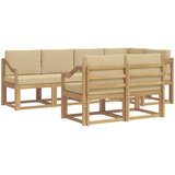 vidaXL Zunanja garnitura za sedenje 7 pcs Bela in bež Poliester, (5000280050) | Shoptok.si
