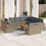 vidaXL 12-dijelni set vrtnih sofa od poliratana s jastucima bež | shoptok.hr