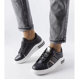 Gemre Black sneakers decorated with rhinestones Xarles Cene