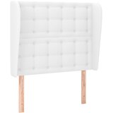  Uzglavlje s ušima bijelo 103x23x118/128 cm od umjetne kože | shoptok.hr