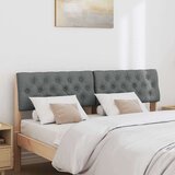 vidaXL Tapecirano vzglavje Temno siva 150 cm Masivno borovo les | Shoptok.si