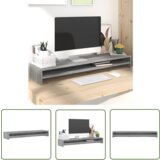 The Living Store Stojalo za zaslon sivo sonoma 100x24x13 cm konstruiran les - Stojalo Za Zaslon, (21738289) | Shoptok.si
