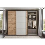 MID.YOU omara z drsnimi vrati, siva, barve hrasta | Shoptok.si