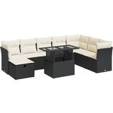 Maison Chic Seti vrtnega pohištva - Vrtna garnitura - Vrtni pohištvo set 9-delna z blazinami črn poli ratan, (21805263) | Shoptok.si