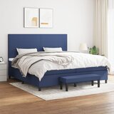  Krevet s oprugama i madracem plavi 200 x 200 cm od tkanine | shoptok.hr