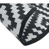 vidaXL Vanjski tepih bijelo-crni Ø 120 cm PP | shoptok.hr