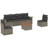  The Living Store Vrtna sedežna garnitura 7-delna z blazinami siv poli ratan - Vrtna Sedežna Garniture, (21450938) | Shoptok.si