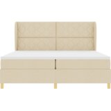  Krem Box Spring Krevet s Madracem 200x200 cm Tkanina | shoptok.hr