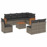  9-dijelni set vrtnih sofa od poliratana s jastucima sivi | shoptok.hr