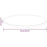 vidaXL Gornji dio stola Tamno smeđa Ø 70 x 2.5 cm Čvrsto drvo hrasta | shoptok.hr
