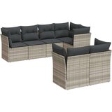 vidaXL 7-dijelni set vrtnih sofa svjetlosivi od poliratana | shoptok.hr