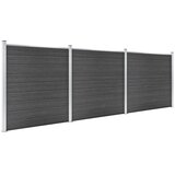  Set panela za ogradu WPC 526 x 186 cm crni | shoptok.hr