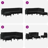  Komplet pohištva za dnevno sobo z blazino 5 pcs Črna Žamet, (5000283106) | Shoptok.si