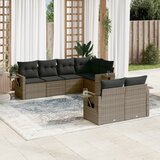 Maison Chic Seti vrtnega pohištva - Vrtna garnitura - Vrtni pohištvo set 7-delna z blazinami siv poli ratan, (21803647) | Shoptok.si