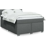 vidaXL Box spring postelja z vzmetnico temno siva 140x200 cm blago | Shoptok.si