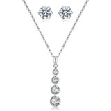 INF Cirkonska ogrlica z obeskom in uhani v obliki srca za ženske Silver, (22104111) | Shoptok.si
