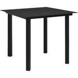 vidaXL Vrtni blagovaonski stol crni 80 x 80 x 74 cm od čelika i stakla Cijene