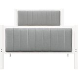  Okvir kreveta s uzglavljem Bijela i svijetlosiva 100 x 200 cm | shoptok.hr