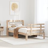 Maison Chic Posteljni okvir - Enojna postelja - Postelja za odrasle z vzglavjem 90x200 cm trdna borovina, (21693438) | Shoptok.si