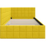 vidaXL Kutni okvir kreveta s uzglavljem Žuta 90 x 190 cm Baršun | shoptok.hr