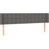  Posteljno vzglavje sivo 203x16x78/88 cm umetno usnje, (20794056) | Shoptok.si