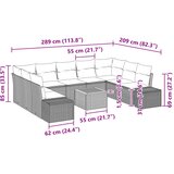  Sjedeća garnitura za vrt 10 kom. Crna poliratan | shoptok.hr