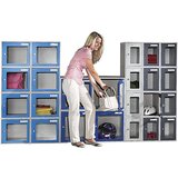 eurokraft basic Omarica kocka s ključavnico in okencem, VxŠxG 350 x 250 x 450 mm, okvir vrat svetlo siv RAL 7035 | Shoptok.si