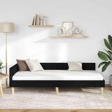 vidaXL Kotna postelja Drugo Črna 90 x 200 cm Tkanina in oblikovan les | Shoptok.si