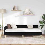 vidaXL Kutni okvir kreveta Crna 90 x 200 cm Tkanina i inženjerska drva | shoptok.hr