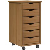  Set stola i pokretnog ormara MOSS 2 pcs Medeno Smeđa | shoptok.hr