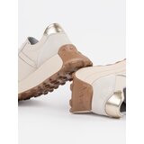 GOODIN Beige leather sneakers with a thick sole | shoptok.hr